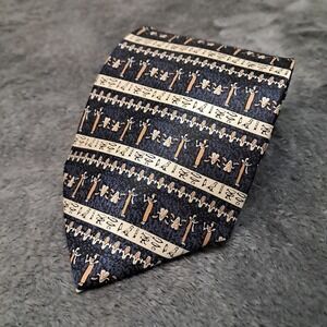 VTG 80s-90s Kailong Necktie Hieroglyphics Pattern 57"x 4" Work Party Travel Fun